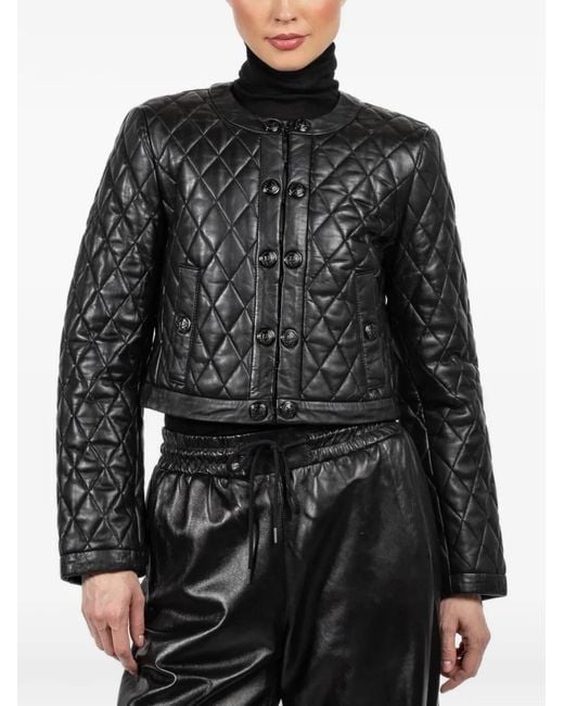 R13 Black Quilted Leather Jacket