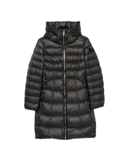 Peuterey Gray Quilted Hooded Coat