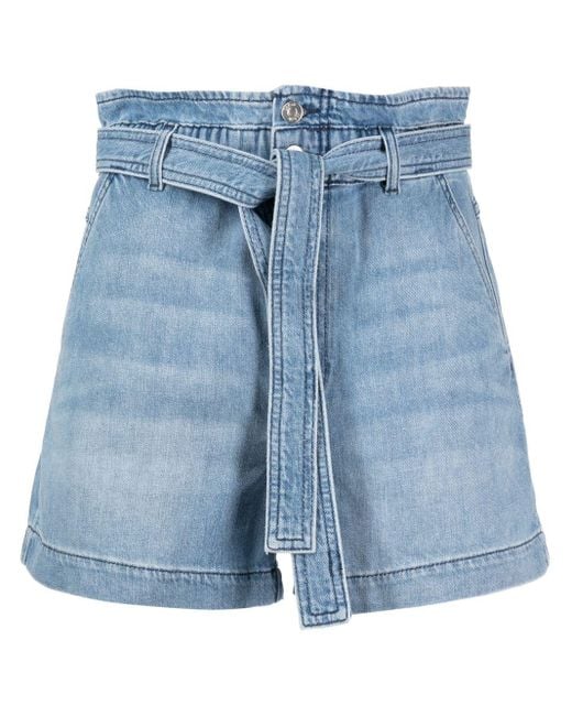 Ba&sh Blue Clork Belted Shorts
