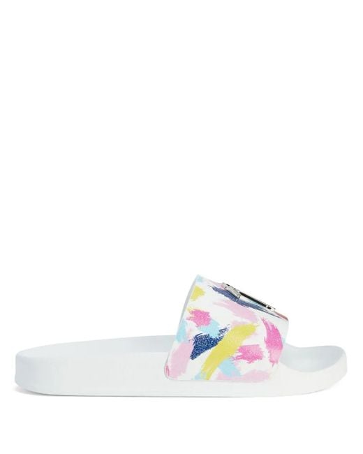 Giuseppe Zanotti White Brett Slides