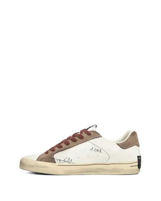 Crime London Natural Deconstructed Distressed-Effect Panelled Sneakers for men