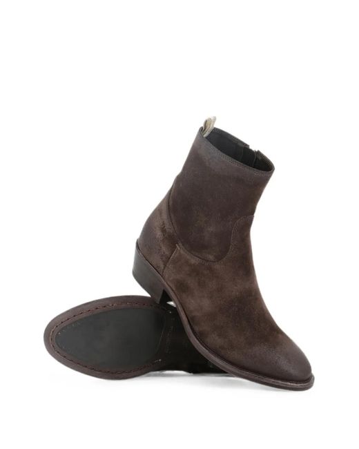 Officine Creative Brown Suede Ankle Boots