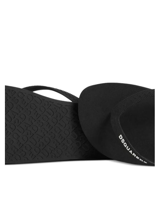 DSquared² Black Tongs À Bride Arrière for men