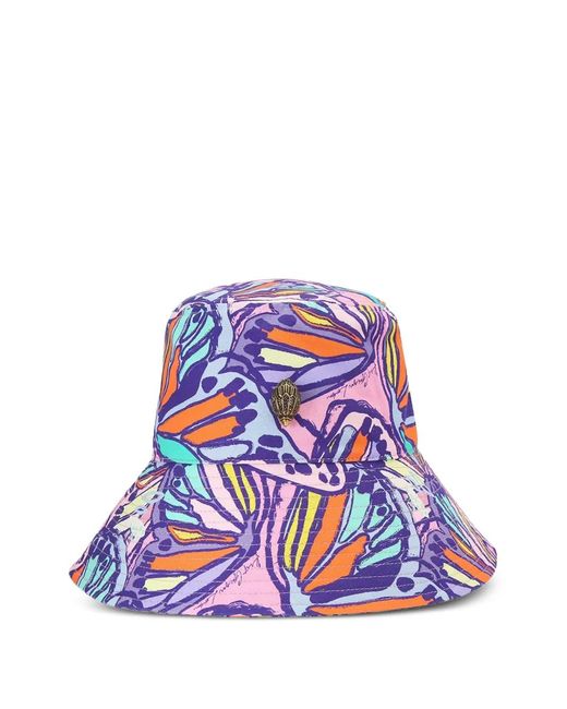Kurt Geiger White Butterfly-Print Eagle Bucket Hat