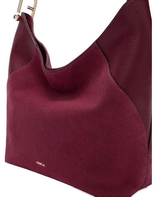 Furla Purple Medium Lara Leather Shoulder Bag
