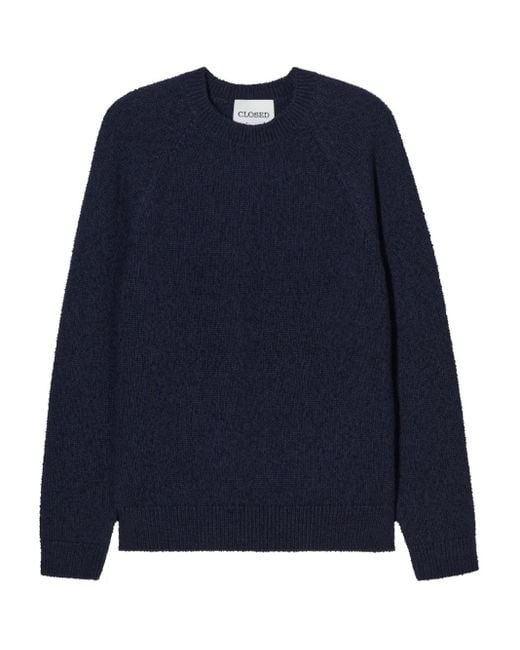 Closed Blue Crew-Neck Raglan Sweater for men