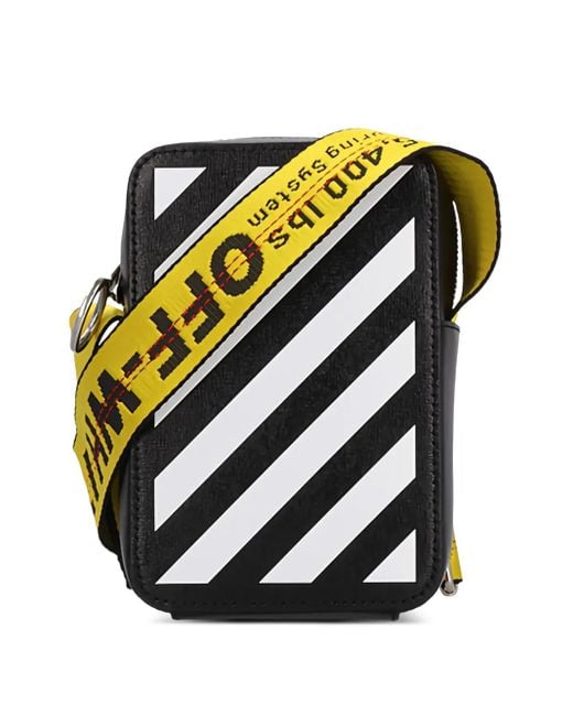 Off-White c/o Virgil Abloh Black Binder Diag-Stripe Messenger Bag for men