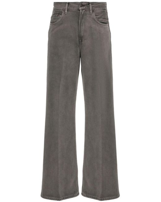 Acne Gray High-rise Wide-leg Jeans