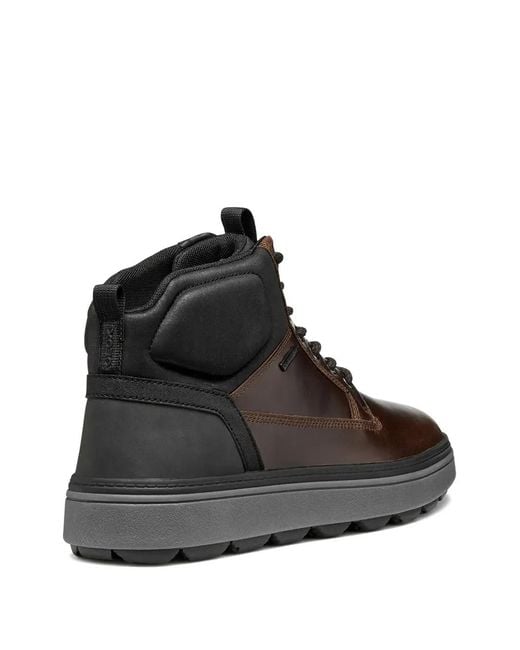 Geox Brown Bottines Spherica Ecub-1.1 Abx À Empiècements for men