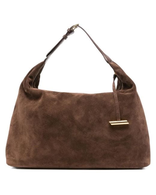 Liffner Brown Suede Shoulder Bag