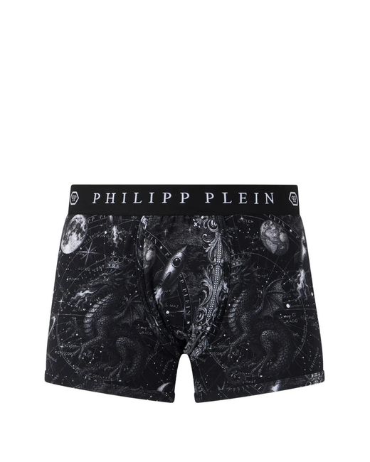 Philipp Plein Black Zodiac-Print Boxers for men