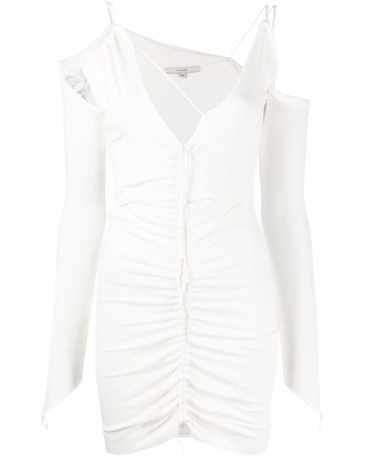 MANURI White Calis 2.2 Ruched Fitted Minidress