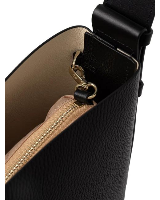 Patrizia Pepe Black Grainy Leather Tote Bag
