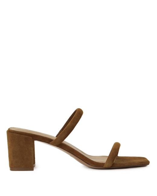 12 STOREEZ Brown 65mm Block-heel Suede Sandals