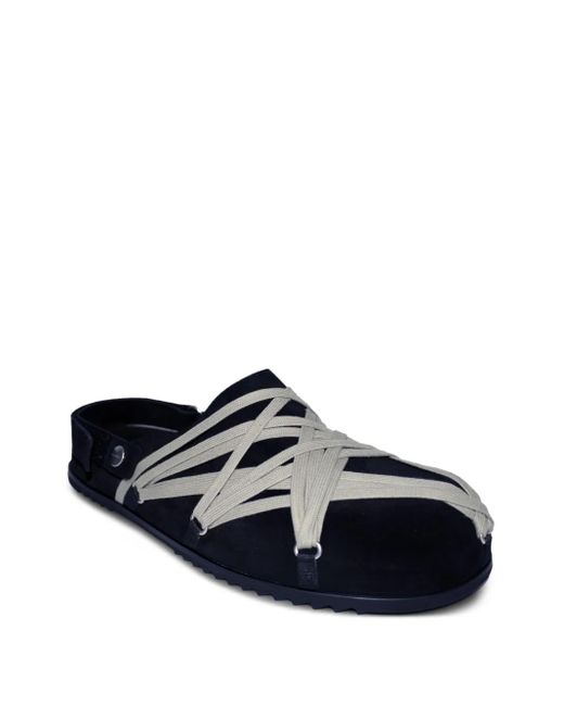 Rick Owens Black Leather Strap Sandals for men