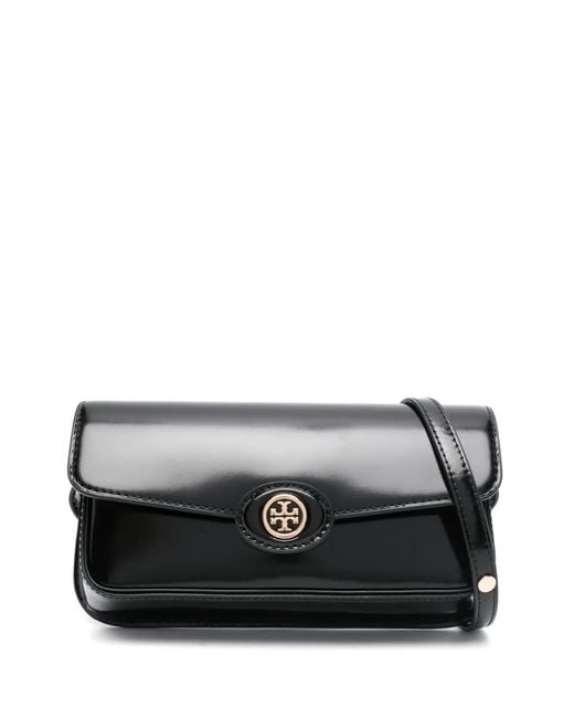 Tory Burch Black Robinson Spazzolato Cross Body Bag
