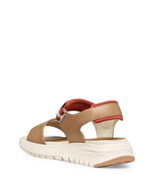Geox Natural Flextride S Touch-Strap Platform Sandals
