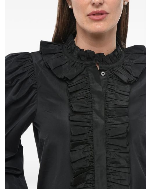 Stella McCartney Black Ruffle-Neck Blouse