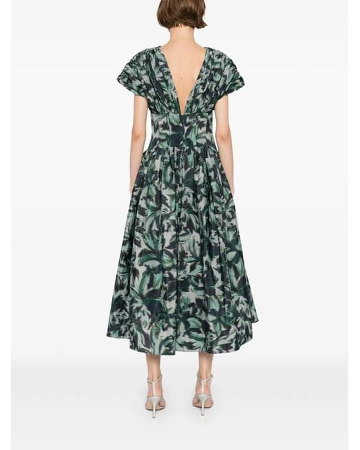 Amsale Green Drop-Waist Corset Dress