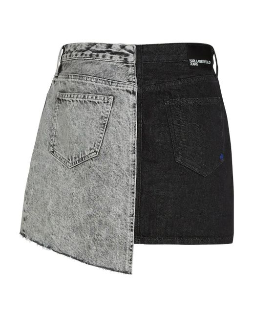 Minijupe En Jean À Design Asymétrique Karl Lagerfeld en coloris Gray