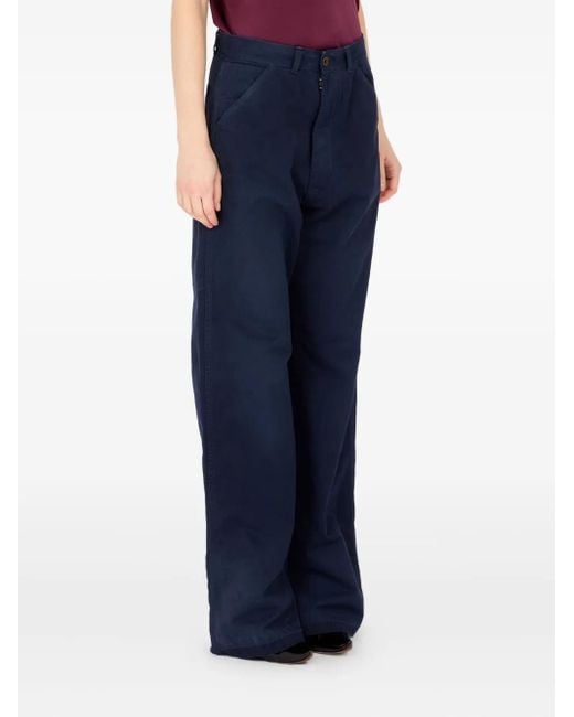 Maison Margiela Blue Button-Fastening Corduroy Trousers