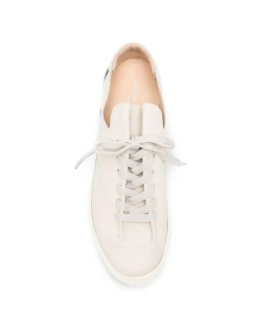 SERGIO MORETTI FIRENZE White Pebbled Leather Sneakers