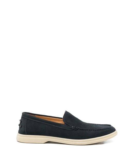 SERGIO MORETTI FIRENZE Blue Stud-Embellished Suede Loafers for men