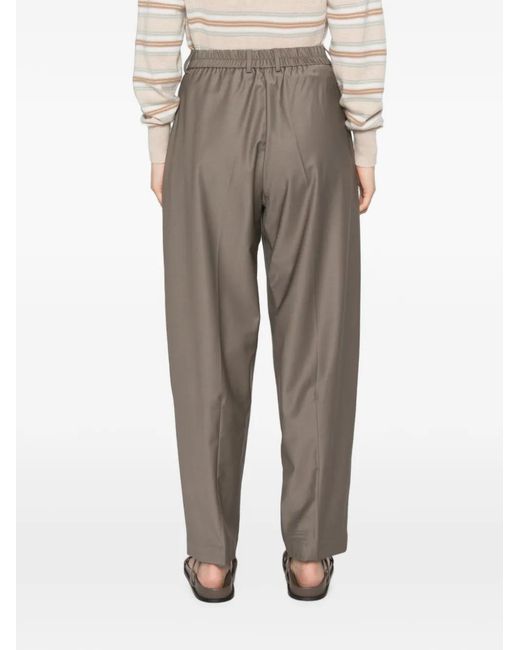 Cordera Gray Pleated Virgin Wool Trousers