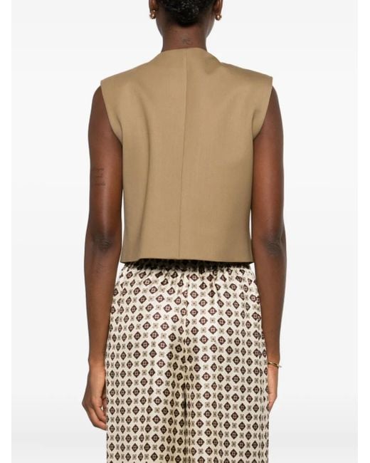 P.A.R.O.S.H. Natural Button-Fastening Pocketed Waistcoat