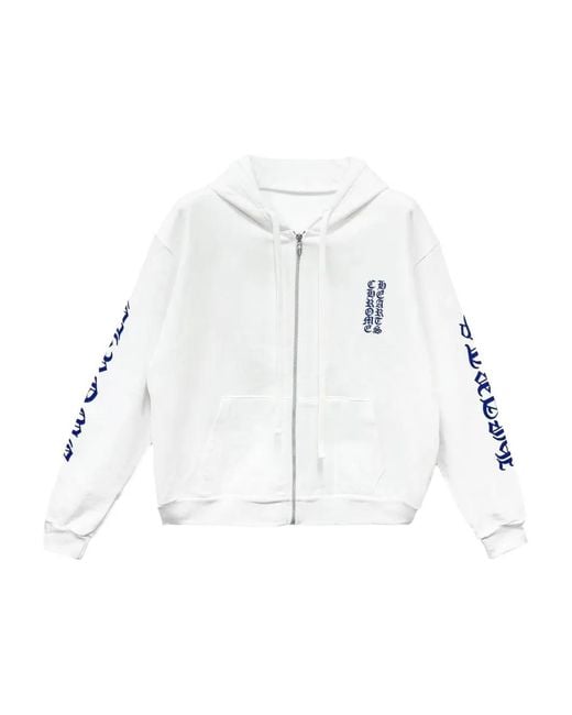 Chrome Hearts Vertical Zip Hoodie White (XL)