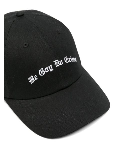 DAGGER Black Slogan-Embroidered Baseball Cap for men