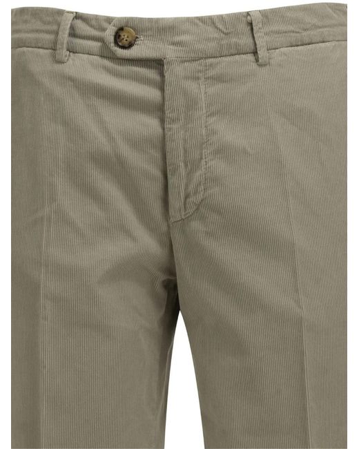 Brunello Cucinelli Gray Corduroy Trousers for men