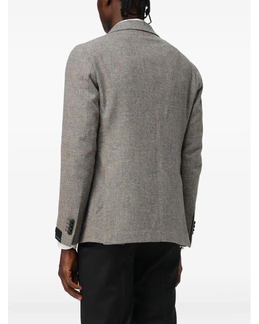 Tagliatore Gray Herringbone Wool Blazer for men