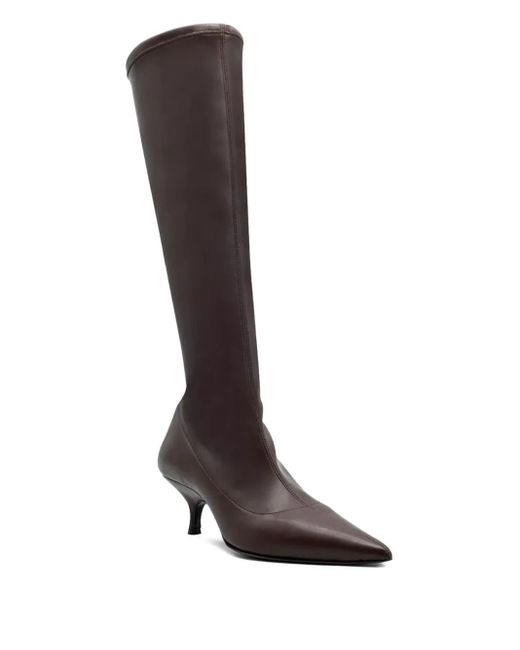 Gia Borghini Brown 50Mm Hera Pointed-Toe Boots