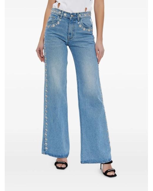 Coperni Blue Studded High-Rise Jeans