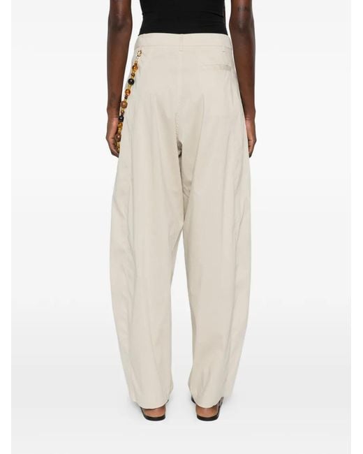 DARKPARK White Beaded Trousers