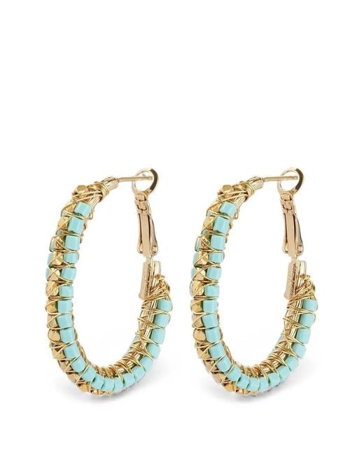 Gas Bijoux Blue Lyre Lucky Hoop Earrings