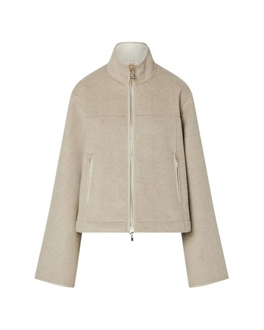 Liu Jo Natural Boxy Synthetic Shearling Coat
