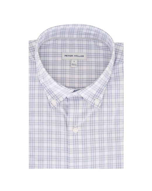 Peter Millar White Checked Shirt for men