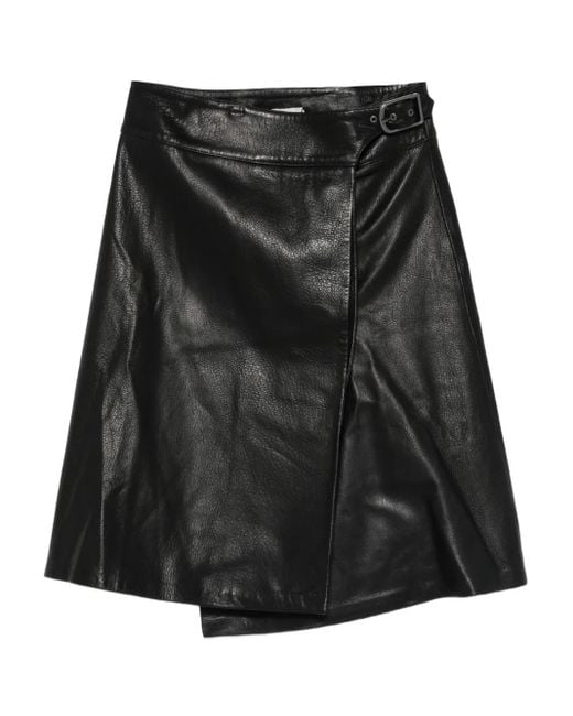 Jonathan Simkhai Black Wrap Midi Skirt