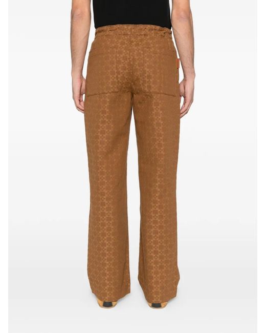 Sandro Brown Patterned Wide-Leg Jeans for men
