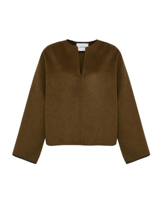 Yves Salomon Green V-Neck Top