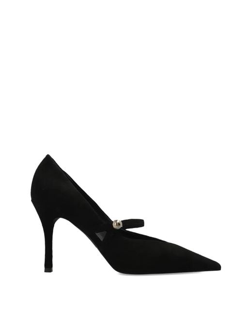 Furla Black Strap Pointed Pumps