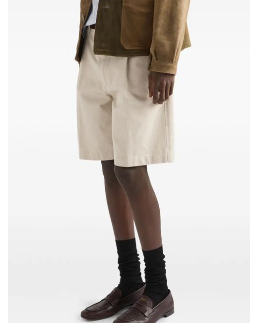 Prada White Cotton Bermudas for men