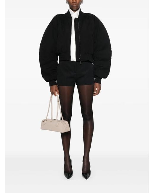 ANDAMANE Black Padded Bomber Jacket