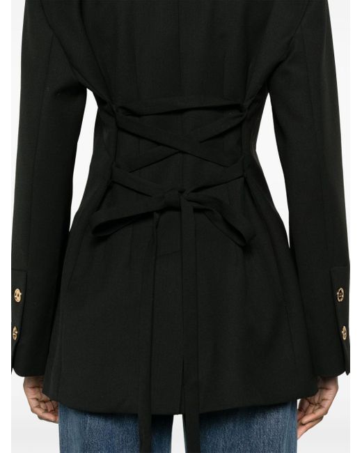 Patou Black Single-breasted Belted Blazer