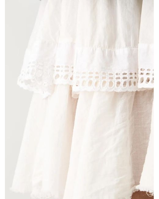 ViCOLO White Broderie-Anglaise Mini Skirt
