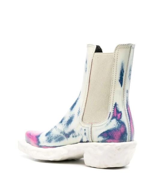 CAMPERLAB Blue Distressed-Effect Ankle Boots