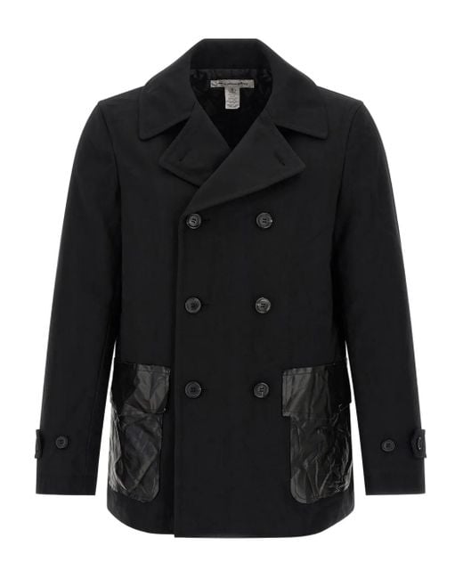 Comme des Garçons Black Double-Breasted Coat for men