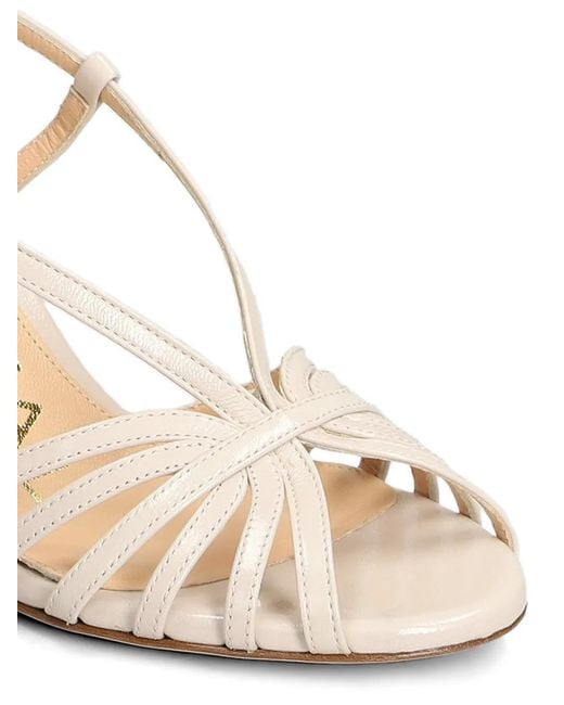 Chantal White Cage-Strap Sandals
